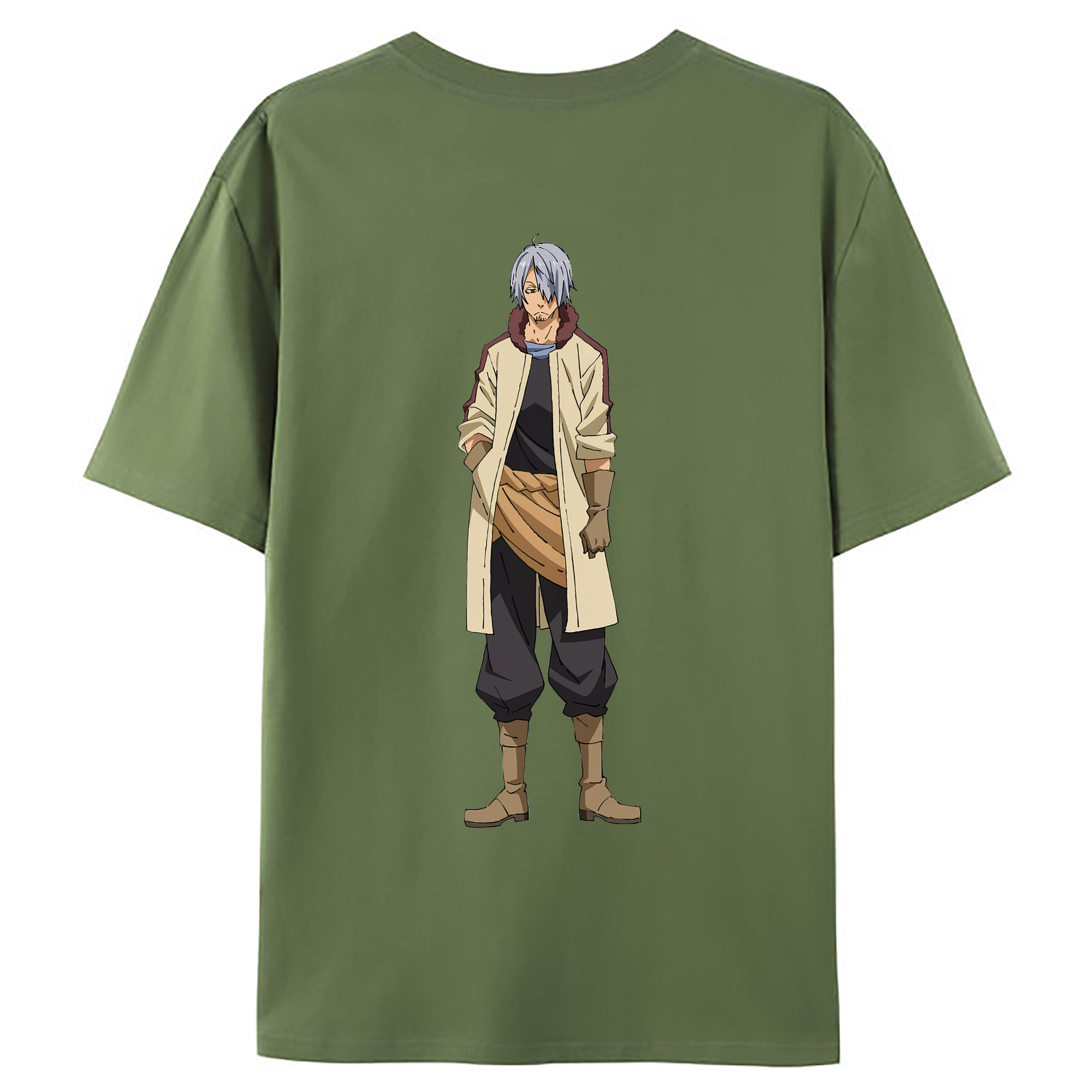 （画像用） 転スラ Regarding Reincarnated to Slime 綿100％ メンズ半袖Tシャツ（バックプリント） 通気性